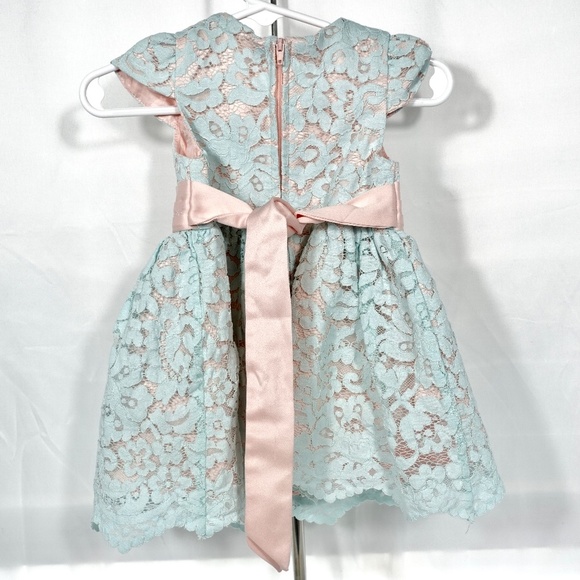 Baby Girls Rare Editions Metallic Lace Cap Sleeve Dress 6-9 Months - Picture 7 of 11